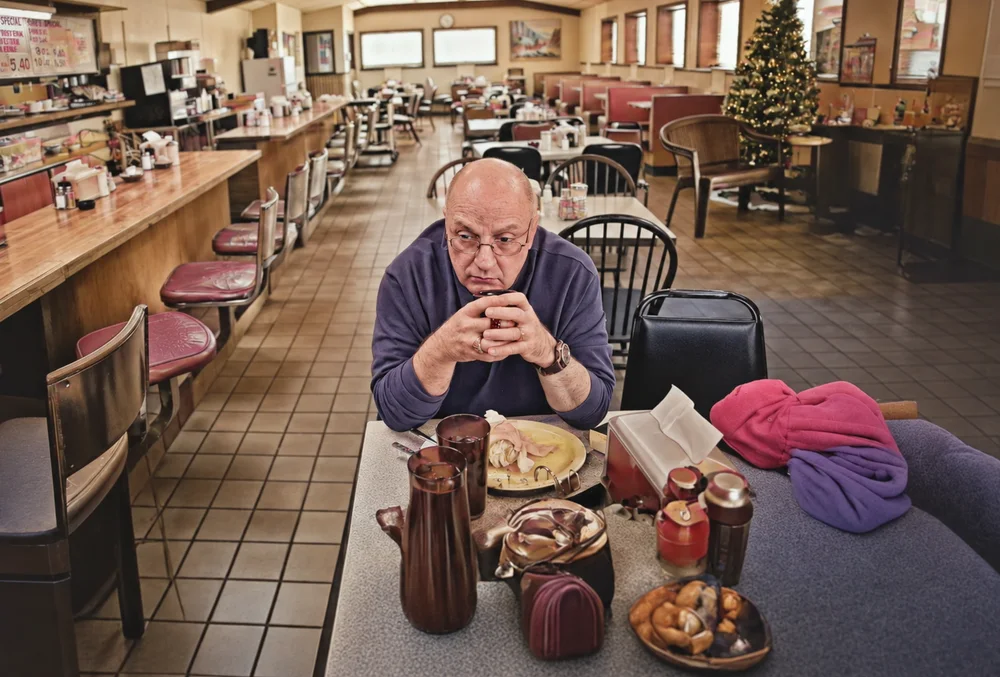 Chaplain Dave Fair, legendary chaplain from Roundwood, Texas, takes a break from filming