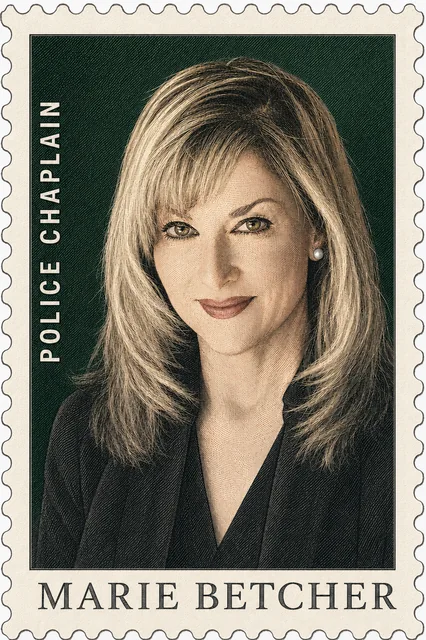 Commemorative portrait stamp of Rabbi Marie Betcher