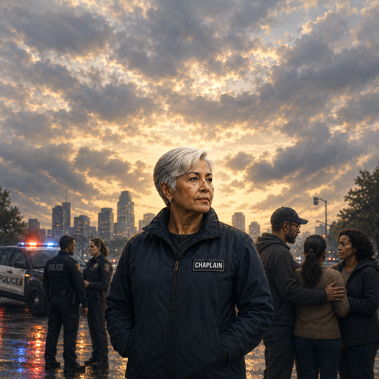 An experienced chaplain at a city emergency scene
